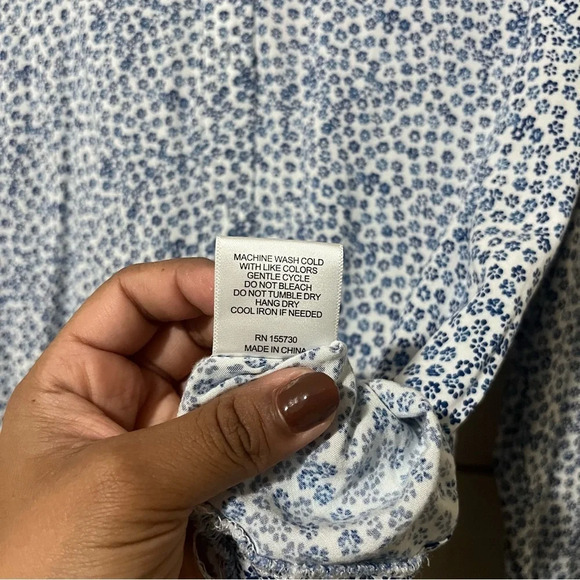 Jane & Delancey Flower Print Button Down Tunic Dress Shirt - Picture 4 of 4